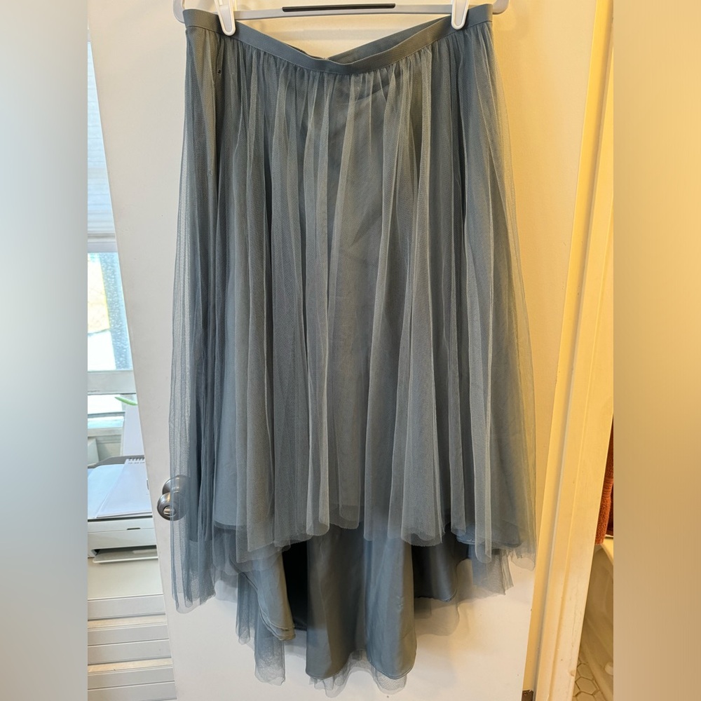 Monique Lhuillier Grey Tulle Skirt